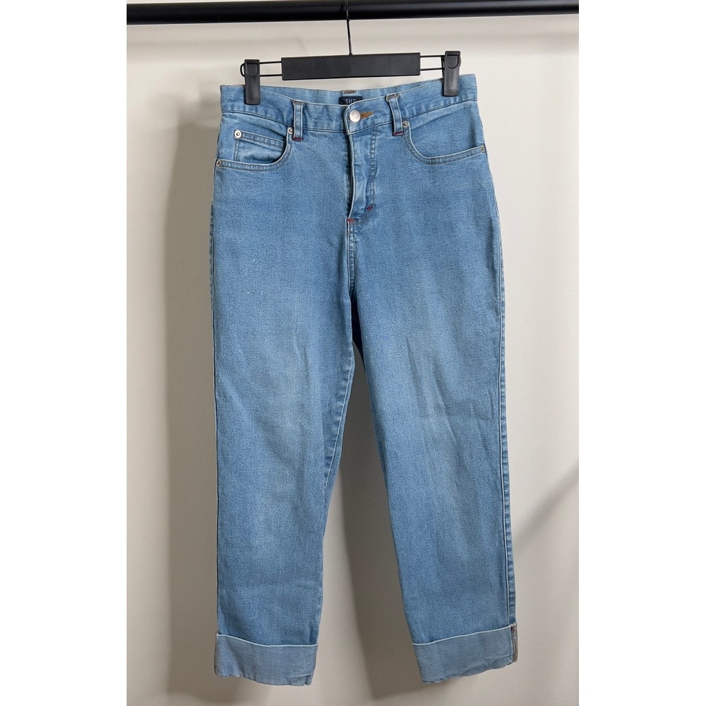 The Blues Womens High Rise Straight Leg Cuffed Jeans Medium Wash Blue Size 6